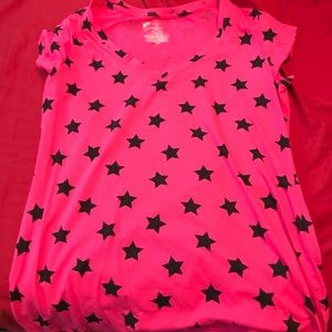 Pink and black star T-shirt